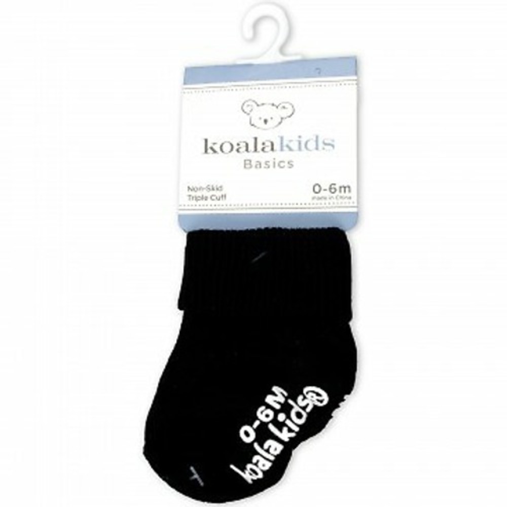 Koala Kids Basics Black Socks 0-6 months of Age  3‎ PAIR